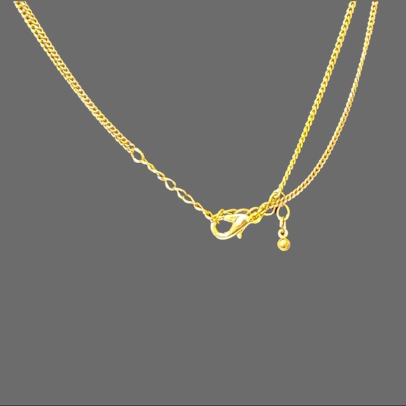 Brass Double Chain Triangle Necklace - Picture 5 of 5